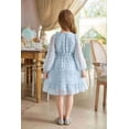 thumbnail image 5 of Arshiner Girls A-Line Dresses Chiffon Long Sleeve Square Neck Swiss Dot Flowy Casual Party Dress, 5 of 7