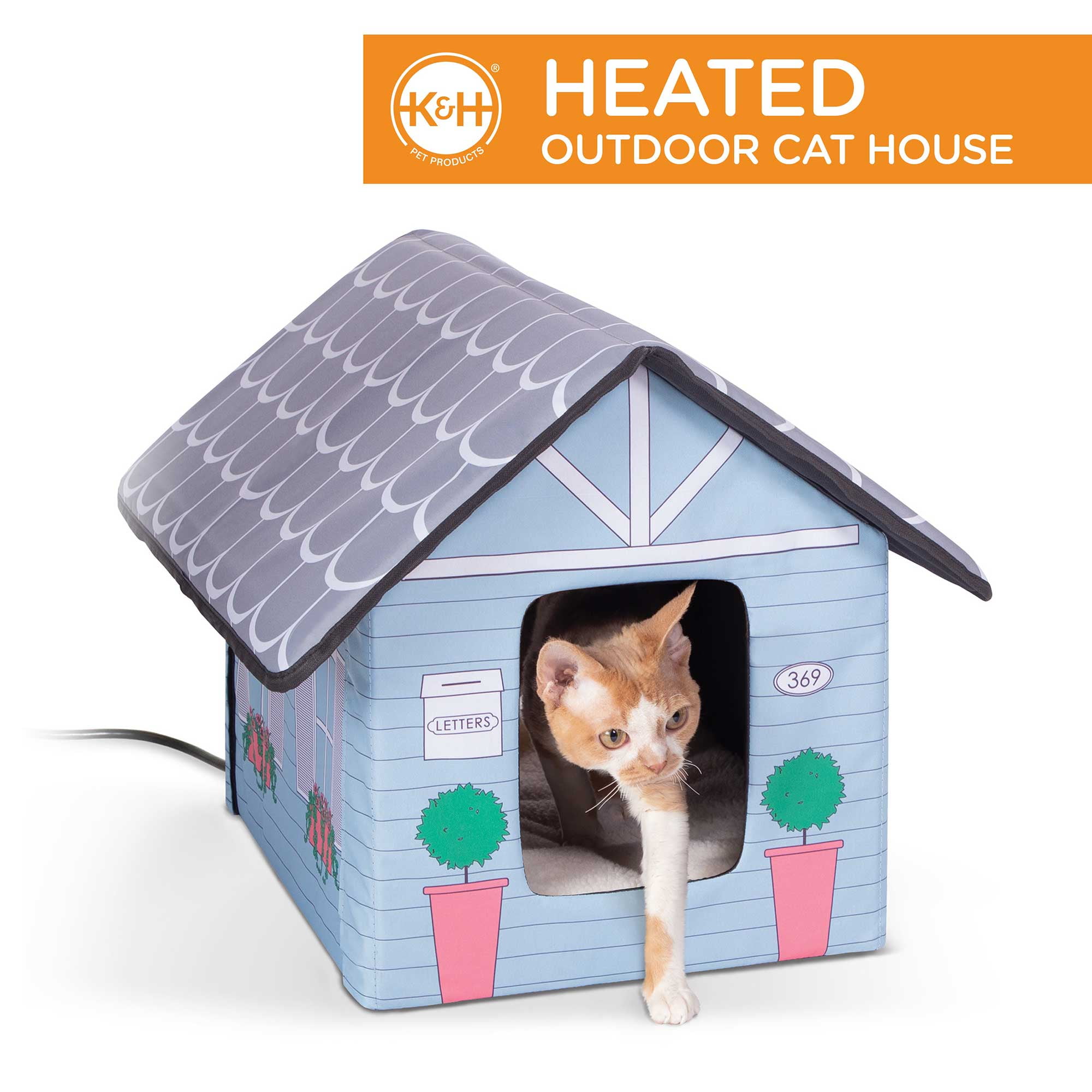 K&H Pet Products Outdoor Heated Kitty House Cat Shelter ...