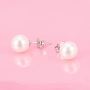 4.00 CTTW Sterling Silver Genuine Cultured Pearl Earring