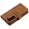 thumbnail image 5 of SaniMore for Samsung Galaxy S22 6.1" 2022 Case, Prumium Leather Zipper Wallet Card Slots Cash Pocket Flip Kickstand Lanyard Anti-drop Shcokproof Full Body Wrap Business Case for Galaxy S22, Brown, 5 of 12