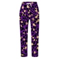 thumbnail image 5 of DHFJKG Women Linen Capri Pants Leopard Printed Summer Lightweight Loose Fit Casual Drawstring Beach Pants Stylish Trousers, 5 of 5