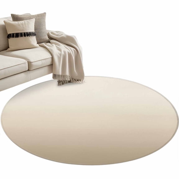 Beige Brown Ombre Round Area Rug 4 FT,Non Slip Indoor Outdoor Rug,Modern Abstract Art Gradient Aesthetics Washable Soft Circular Carpet Non-Shedding Floor Mat for Coffee Table Nursery Foyer Balcony