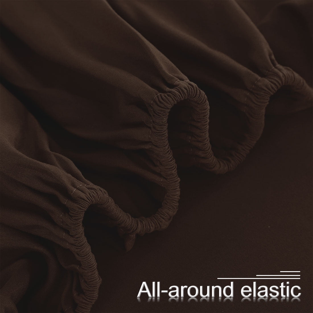 Unique Bargains Brushed Microfiber Fitted Sheet Bed Cover Dark Brown Twin