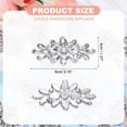 thumbnail image 2 of Uxcell 2Pcs Flower Rhinestone Applique, 3.15" x 1.57" Iron on Rhinestone Patch Sparkling Crystal Applique for Clothes Jeans Jackets Bags Bridal Wedding, Silver, 2 of 7