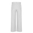 thumbnail image 5 of Lenpel Corduroy Pants for Women Vintage High Waisted Straight Leg Pants Business Casual Trousers with Pockets(White,Medium), 5 of 7