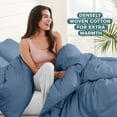 thumbnail image 4 of Bare Home Flannel Duvet Cover Set - 100% Flannel Cotton - Double Brushed - Queen, Coronet Blue, 4 of 10