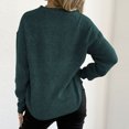 thumbnail image 5 of Floral Crewneck Sweaters Womens Fall Chunky Knit Pullover Tops Loose Fashion Long Sleeve Ladies Sweater Green, L, 5 of 6