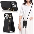thumbnail image 4 of Crossbody Phone Cases for iPhone 13 Pro with Card Holder for Women,iPhone 13 Pro Case Wallet with Lanyard Strap,PU Leather Magnetic Clasp [360° Rotatable Ring Holder Kickstand],(Brown), 4 of 9