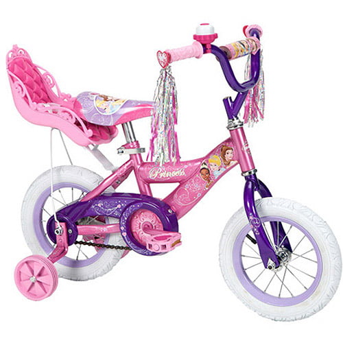 Disney Princess Girls' 12" Bike With Doll Carrier By Huffy 