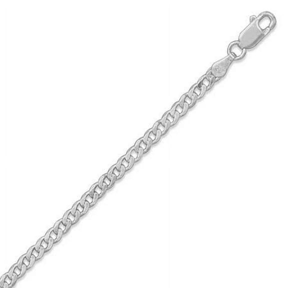 Sterling Silver 16 Inch Curb Chain Necklace 3mm Wide With Lobster Clasp