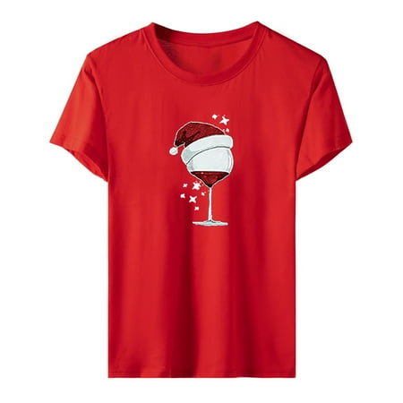 

Plus Size Tops for Women Crop Tops Women s Trendy Printed Loose Fit T-Shirt Short Sleeve Blouse Crew Neck Leisure Pullover Tops Blouses T Shirts for Women Valentines Day Shirts Women Red S