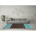 thumbnail image 3 of Ahgly Company Indoor Rectangle Abstract Light Blue Modern Area Rugs, 2' x 4', 3 of 4