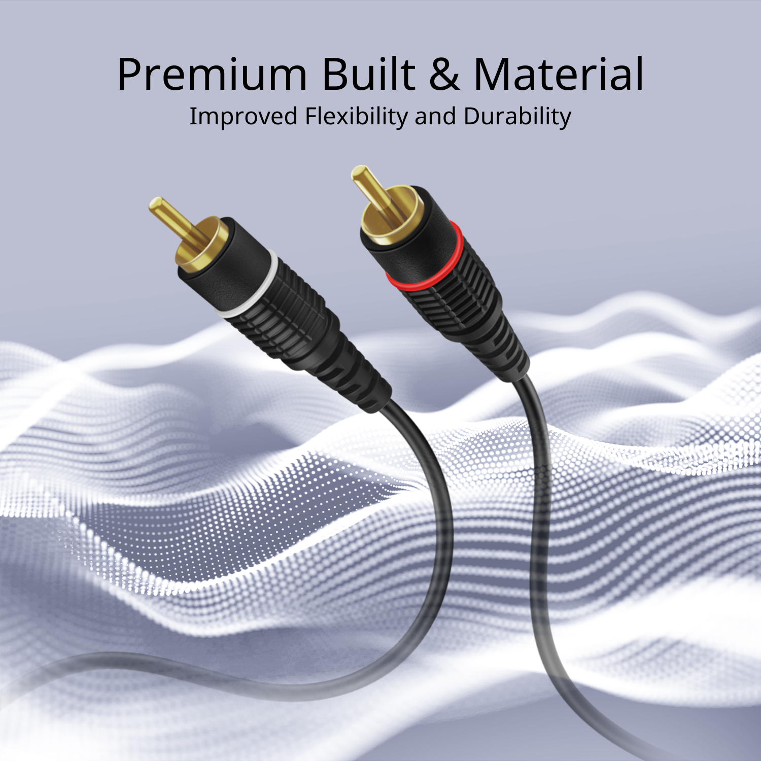2RCA Stereo Audio Cable (6 Feet) - Dual RCA Plug M/M 2 Channel (Right and Left) Gold Plated Dual Shielded RCA to RCA Male Connectors Black - image 3 of 6