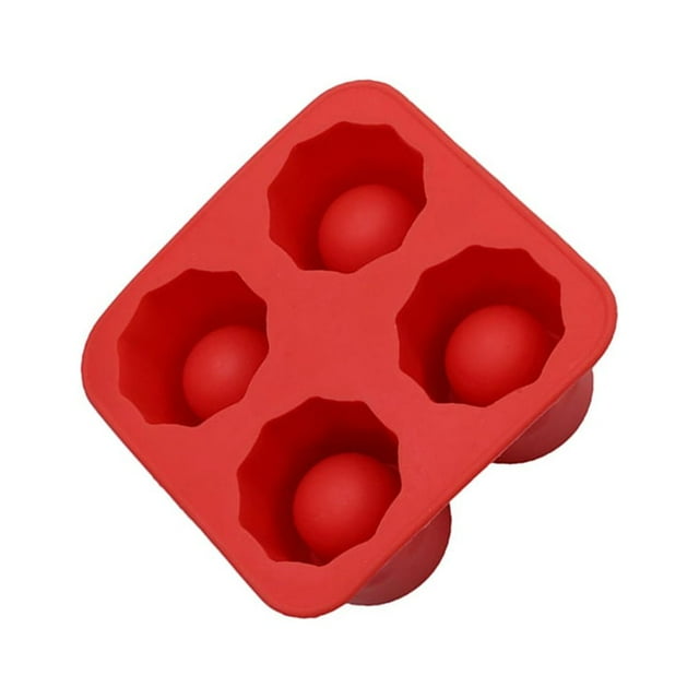 Unatoiry Ice Making Mould Low Temperature Resistance Spherical Ice Model Four Hole Design Portable Square Tray Streamline Appearance No.1 1Set