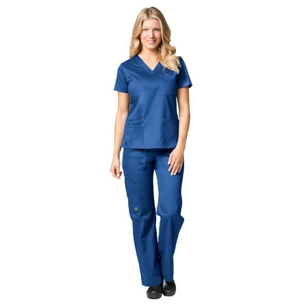 

Maevn Blossom 3 Pocket V-Neck Scrub Top & Utility Pocket Cargo Scrub Pant Set