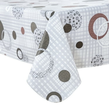 RAY STAR Vinyl Checkered Tablecloth 52x70 Flannel Backing 100% Waterproof & Heavy Plastic Table Cover for Dining, Party, Farmhouse Dec.