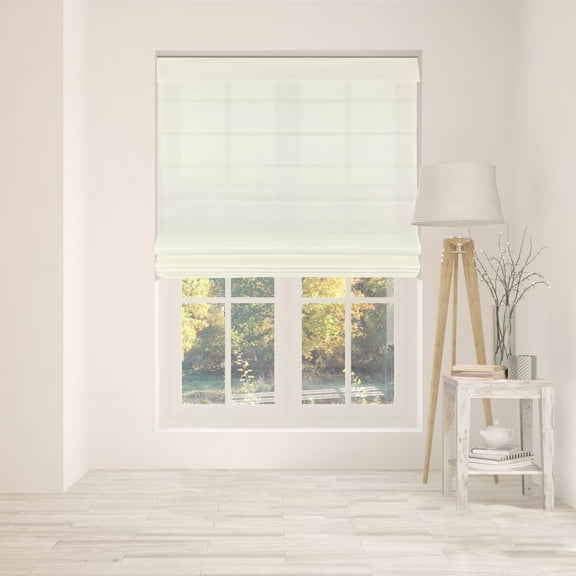 Arlo Blinds Cordless Fabric Roman Shades Light Filtering with backing, Color: Ivory, Size: 22"W x 60"H