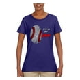 thumbnail image 2 of Wild Bobby, Baseball Fingerprint It's In My DNA, Sports, Women Graphic Tee, Purple, XX-Large, 2 of 5