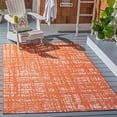 thumbnail image 2 of SAFAVIEH Courtyard Charlie Abstract Indoor/Outdoor Area Rug, Orange/Ivory, 9' x 12', 2 of 8