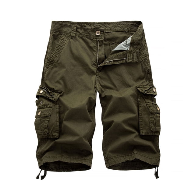 Cargo Shorts Pantalons Décontractés Homme Tenue Résistance à l'Usure Épaissir Extérieur Multicolore Homme Intérieur Longue Durée Commodité Travail Costume Vert 40
