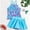 Blue, variant on RTKFRFL Girls Swimsuit Ruffle Halter Cross Back Tankini With Skirt Bottom 2 Piece Swimwear Beachwear Bathing Suit