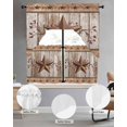 thumbnail image 2 of Vintage Texas Star Wooden Swag Kitchen Curtains Sets for Windows 24 Inch Length, Farmhouse Berry Country Short Window Curtain Panels Swags Valances and Tiers 3 Piece Set for Cafe/Dining Room, 2 of 5