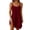 🔥 Wine, variant on Sentmoon Plus Size Prom Dress Summer 2026 Solid Color Sleeveless Crew Neck Modest Dress Regular Fit Spaghetti Strap for Work and Office M