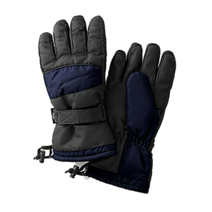 John Bartlett Mens Black Blue Thinsulate Winter Snow Ski Gloves Snowboarding L