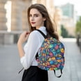 thumbnail image 6 of FORMRS Mini Backpack Purse for Women Quilted Travel Daypack Casual Shoulder Bag, Vibrant Art Leaves Pattern, 6 of 7