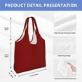 thumbnail image 2 of Xecao's Maroon Canvas Tote Bag is a versatile choice for women, serving as a stylish beach bag, shopping bag,and reusable grocery bag., 2 of 5