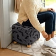 thumbnail image 5 of SCRAWLGOD Bat Spider Web Print Gray Ottoman Cover Square Stretch Footrest Stool Cover Washable Footstool Ottoman Slipcover with Elastic Bottom for Home Decoration, 5 of 7