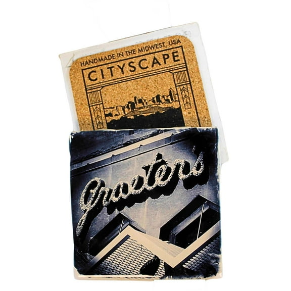 Cityscape Tiles Graeters - One Coaster 4.25 Inch, Ceramic - Ice Cream Graters