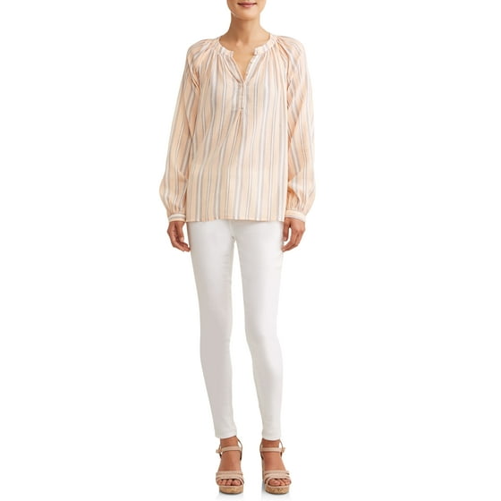 Time and Tru Women's Gauze Popover Top