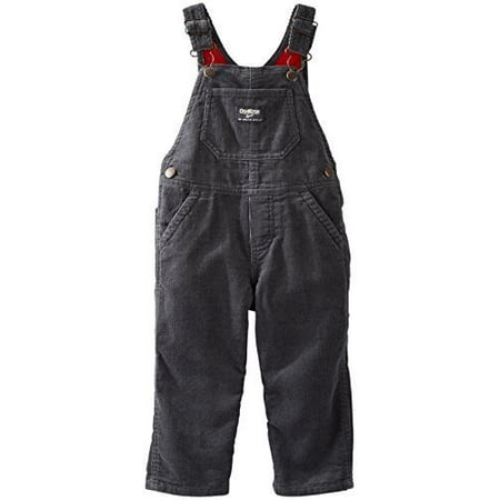 Brown Corduroy Boys Overalls - OshKosh B'gosh Baby Boys' Grey Corduroy Overalls - Red Lining (6 Months)