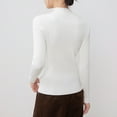 thumbnail image 6 of SGMVNU Women's Long Sleeve Mock Neck Lightweight Sweater Rib Knit Slim Fit 2025 Fall Winter Casual Basic Pullover Tops(White, S), 6 of 6