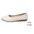 thumbnail image 6 of KIJBLAE Women's Polka Dot Print Low Cut Casual Flats, Slip On Lazy Soft Sole Daily Moccasin Shoes White 37, 6 of 7