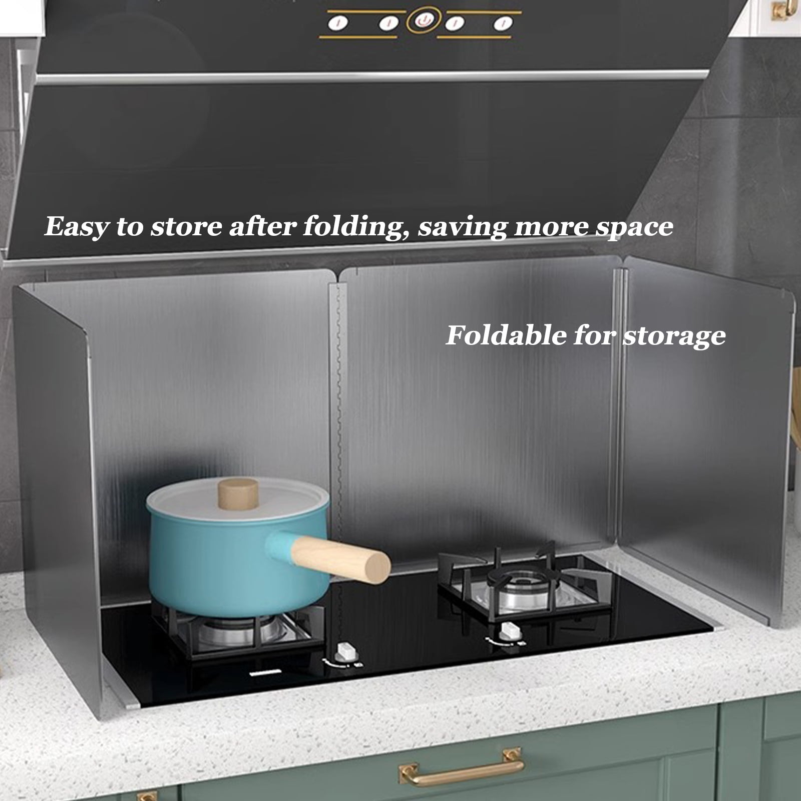 3/4-sided splash guard, foldable grease splash guard, stove splash guard, stainless steel kitchen splash plate, grease splash guard, for kitchen stove, prevent grease on walls