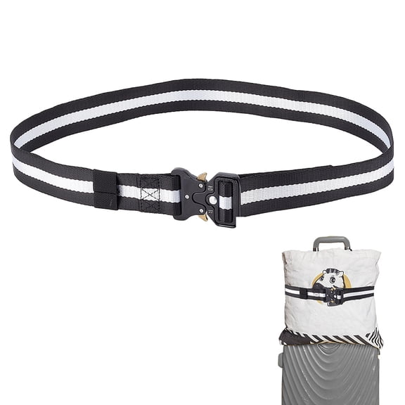 1 pc Nylon Adjustable Luggage Straps Luggage Cases Ratchet Ties with Alloy Clasp White 1200x38mm