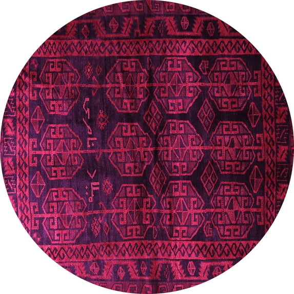 Ahgly Company Indoor Round Persian Pink Traditional Area Rugs, 3' Round