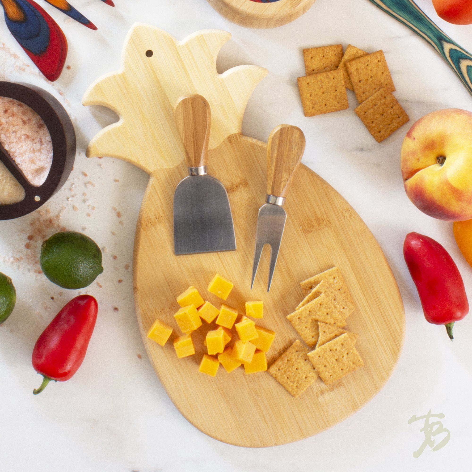Totally Bamboo Pineapple Shaped Bamboo Serving and Cutting Board, 14-3/8" x 7-1/2"