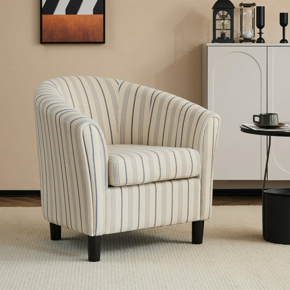 Newboti Furniture Barrel Fabric Striped Barrel Chair 25033