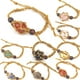 thumbnail image 2 of Xiao Hua Pulsera de cuentas hecha a mano, ideal para hombres y mujeres, tejida a mano con piedra natural marrón, con bolsa de malla ajustable y elástica (blanca)., 2 of 4