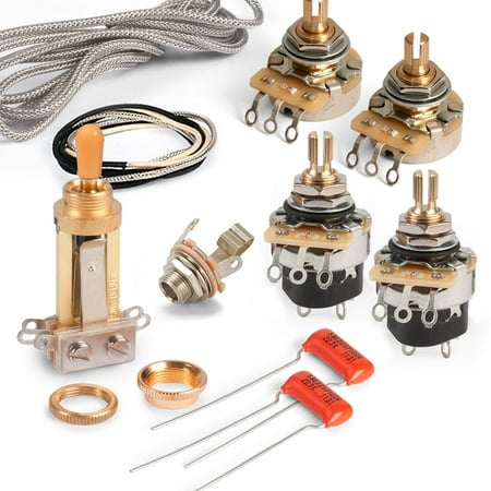 Golden Age Premium Wiring Kit for Gibson Les Paul with Push-pull Pots, Standard-shaft CTS pots and gold Switchcraft