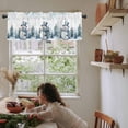 thumbnail image 6 of Christmas Snowman Kitchen Valances for Windows 42x12 Inch Kitchen Curtains Valances Rod Pocket Blue Snowflake Xmas Tree Bathroom Window Valances for Window Treatment Decor, 6 of 6