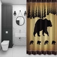 thumbnail image 4 of Vintage Animals Bear Shower Curtain for Bathroom Decor, Black Pine Forest Retro Animal Waterproof Fabric Shower Curtain, 72"x84" Set with 12 Hooks, 4 of 9