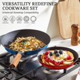 thumbnail image 6 of Enameled Cast Iron Skillets - Non Stick Frying Pans Set with  Wooden Handle - 8&10&12 In  Cast Iron Pans for Multi-Cooking - Pre Seasoned Cookware Set - Gradual Cobalt Blue, 6 of 6