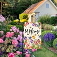 thumbnail image 2 of Spring Summer Tulip Welcome Garden Flag Double Sided Bee Colorful Floral Small Burlap Yard House Seasonal Farmhouse Outside Outdoor Decoration 12 x 18 Inch, 2 of 5