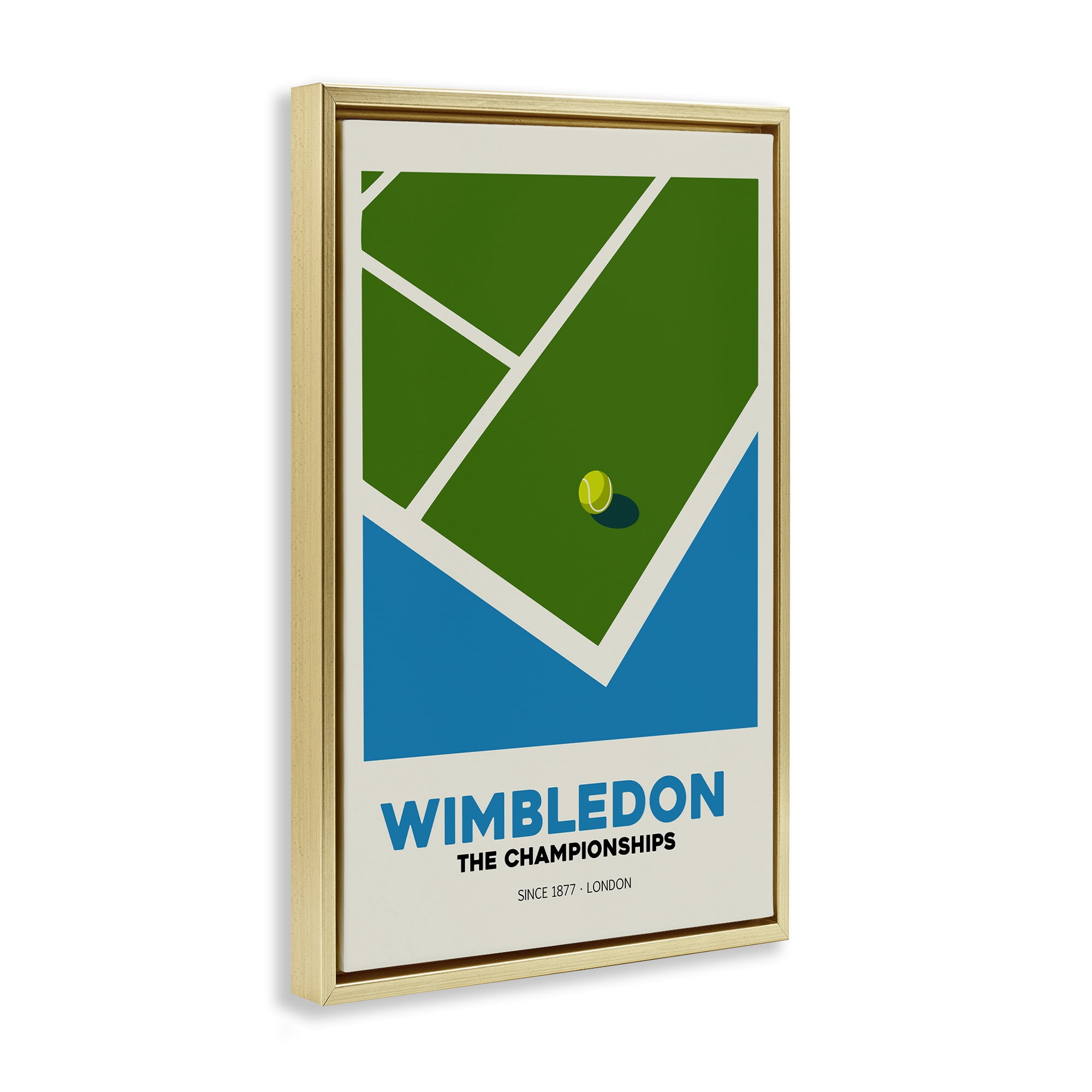 Stupell Industries Wimbledon Tennis Court Gold Framed Floater Canvas Wall Art, design by Andreas Magnusson