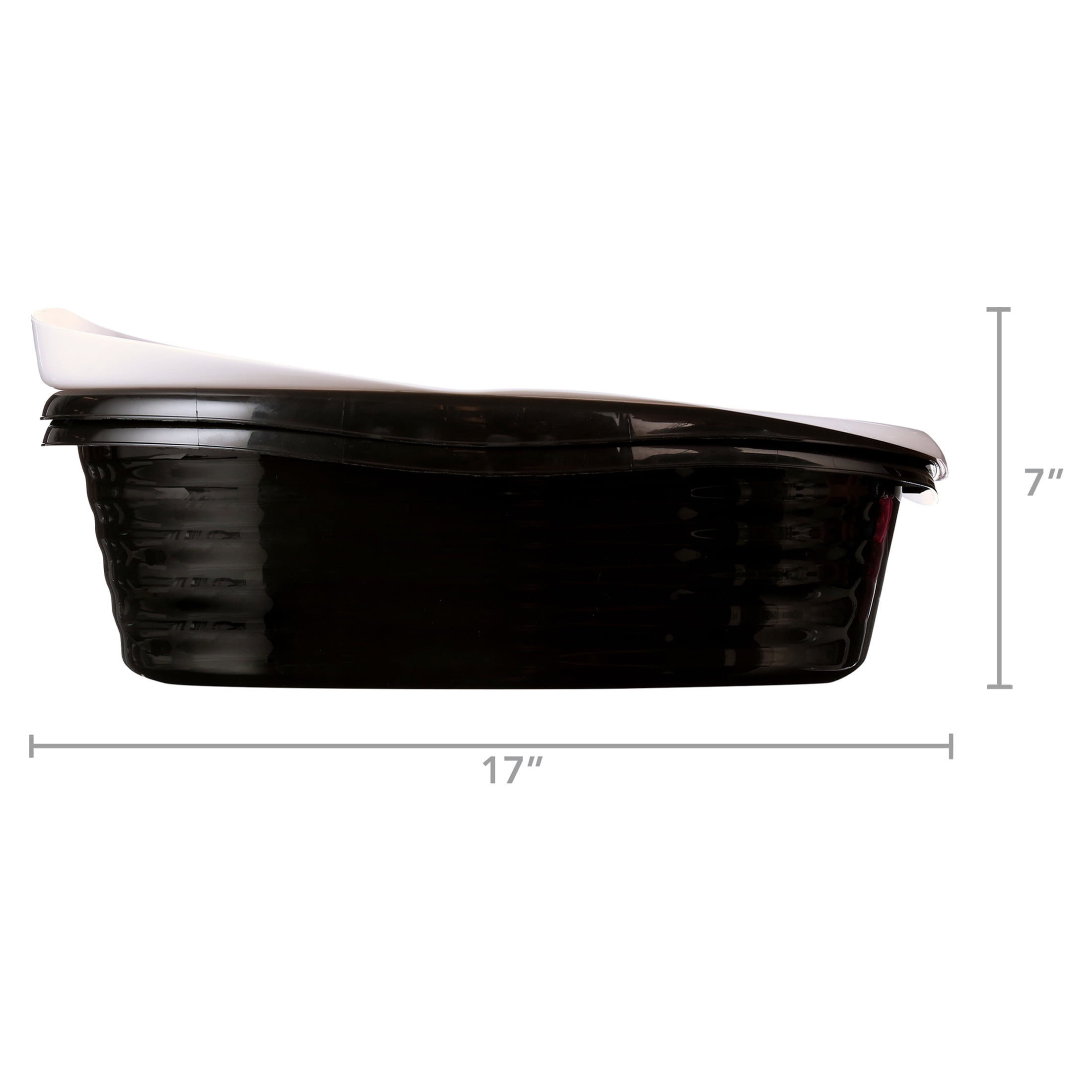 Arm & Hammer Sifting Cat Litter Box, 2 Open Top Plastic Cat Litter Pans and Cat Litter Tray, Large, Black and White