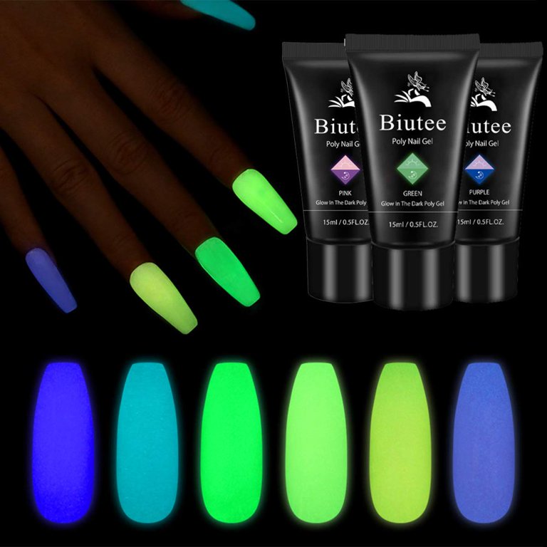 glow in the dark polygel nails